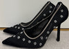 ALEXANDER WANG Black Mesh All Over Motif Embellished Pumps Court Shoes 38 UK5