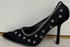 ALEXANDER WANG Black Mesh All Over Motif Embellished Pumps Court Shoes 38 UK5