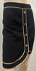 CLAUDIE PIERLOT Black & Metallic Gold Cotton Blend Knitwear Mini Skirt Sz1 UK8