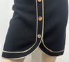 CLAUDIE PIERLOT Black & Metallic Gold Cotton Blend Knitwear Mini Skirt Sz1 UK8