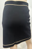 CLAUDIE PIERLOT Black & Metallic Gold Cotton Blend Knitwear Mini Skirt Sz1 UK8