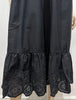 MANGO MNG Black Cotton V Neck Short Sleeve Embroidery Trim Long Maxi Dress XS