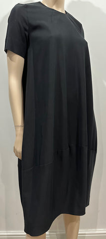 HUSH Women's Black Jerseywear Round Neck Sleeveless Long Length Midi Dress UK10