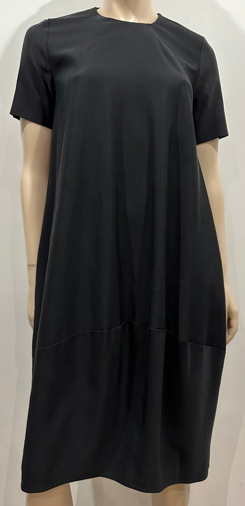 COS Women's Black Cotton Blend Round Neck Short Sleeve Dress EU34 UK8