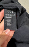 COS Women's Black Cotton Blend Round Neck Short Sleeve Dress EU34 UK8