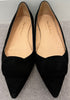 RUPERT SANDERSON Black Suede Pointed Toe Low Heel Slip On Pumps Shoes 37.5