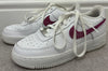 NIKE AIR FORCE 1 White Leather Pink Crystal Detail Sneakers Trainers UK5.5 EU38.