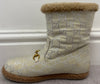 GUCCI Women's Beige & Silver GG Logo Horsebit Detail Lined Snow Boots EU38 UK5