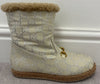 GUCCI Women's Beige & Silver GG Logo Horsebit Detail Lined Snow Boots EU38 UK5