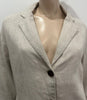 MANGO Beige 100% Linen Single Breasted Long Sleeve Lightweight Jacket Coat EU S