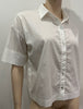 EILEEN FISHER White Cotton Stretch Collared Short Sleeve Blouse Shirt Top XXS