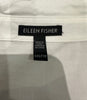 EILEEN FISHER White Cotton Stretch Collared Short Sleeve Blouse Shirt Top XXS