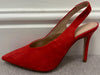 DANIEL Red Suede Pointed Toes Slingback High Heel Sandals Shoes EU38 UK5 NEW!