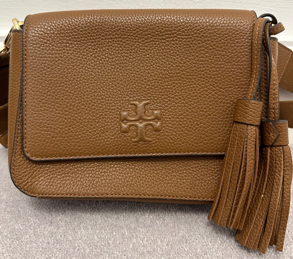 TORY BURCH Tan Leather Gold Hardware Crossbody Shoulder Bag - NEW!