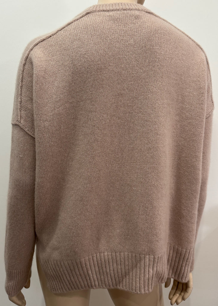 ALL SAINTS Dusky Pink 100% Cashmere DASHA CREW Knitwear Jumper Sweater Top S