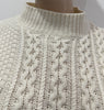 TOPSHOP Cream High Neck Long Sleeve Chunky Cable Knit Jumper Sweater Top UK8
