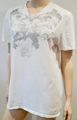 VANESSA SEWARD White Cotton Round Neck Short Sleeve T-Shirt Tee Top 38 UK10
