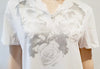 MAISON MARTIN MARGIELA White Cotton Floral Print Short Sleeve T-Shirt Tee Top