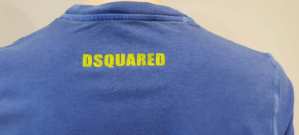 DSQUARED2 Men's Blue Cotton Beach Volley Printed Short Sleeve T-Shirt Tee Top XS
