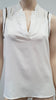 CLAUDIE PIERLOT White V Neckline Sequin Trim Sleeveless Blouse Shirt Top 36 UK8