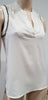 CLAUDIE PIERLOT White V Neckline Sequin Trim Sleeveless Blouse Shirt Top 36 UK8