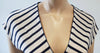 RAG & BONE JEAN White Navy Stripe Modal & Linen V Neck Short Sleeve Casual Top M