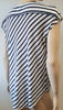 RAG & BONE JEAN White Navy Stripe Modal & Linen V Neck Short Sleeve Casual Top M