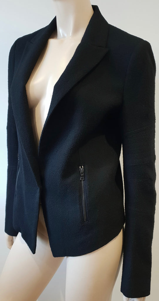 ALEXANDER WANG Black 100% Wool V Neckline Long Sleeve Blazer Jacket 6; UK10