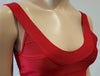 HERVE LEGER Lipstick Red SADIE Fitted Stretch Sleeveless Bandage Bodycon Dress S