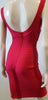 HERVE LEGER Lipstick Red SADIE Fitted Stretch Sleeveless Bandage Bodycon Dress S