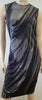 FELIPE OLIVERIA BAPTISTA Grey Black Abstract Print Fitted Stretch Bodycon Dress