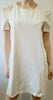 VANESSA BRUNO Cream Cotton Panelled Pleated Short Sleeve Tunic Dress Sz:2; UK8