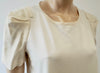 VANESSA BRUNO Cream Cotton Panelled Pleated Short Sleeve Tunic Dress Sz:2; UK8