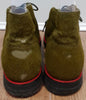 CHRISTIAN LOUBOUTIN Green Pony Hair Red Trim Rubber Sole Ankle  Boots 39 UK6