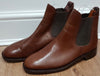 BTC TECNIC Made In England Chestnut Brown Leather Flat Chelsea Ankle Boots 6.5