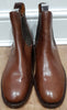 BTC TECNIC Made In England Chestnut Brown Leather Flat Chelsea Ankle Boots 6.5