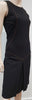 CESARE FABBRI Black Brown Trim Virgin Wool Blend Sleeveless Pencil Dress 42 UK10