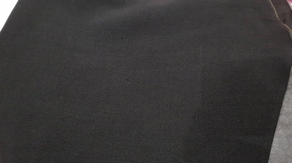 HELMUT LANG Black Wool Blend & Leather Panel Lined Short Mini Skirt 8 UK12