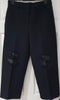 ALEXANDER WANG Wool Cotton Blend Distressed Leather Crop Trousers Pants 4 UK8