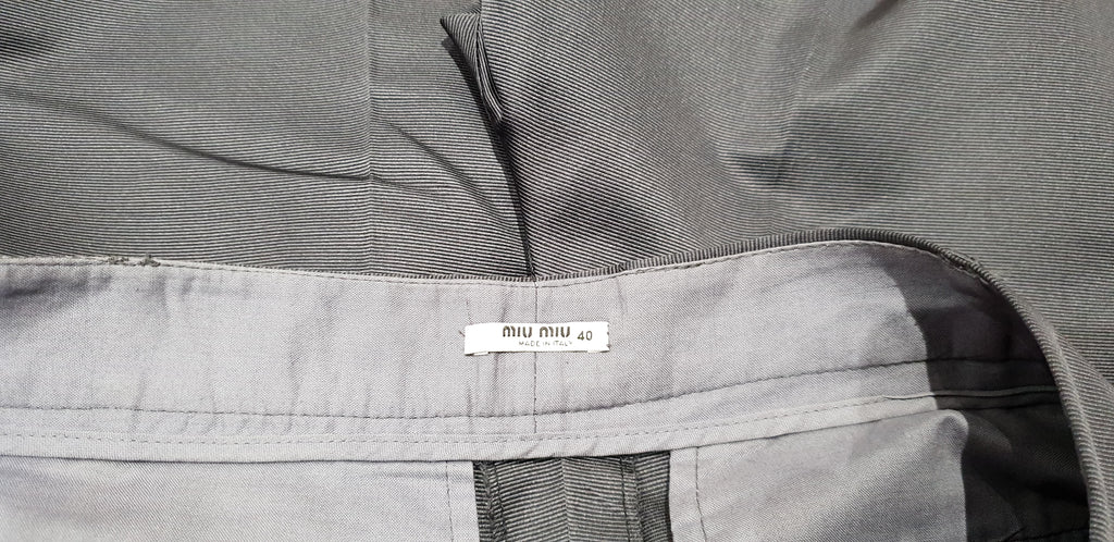 MIU MIU Made in Italy Women's Charcoal Grey Silk Sheen Formal Shorts 40 UK8