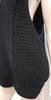 HELMUT LANG Black Linen Blend V Neck Sleeveless Chunky Knit Vest Jumper Top Sz:P