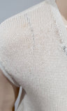 BRUNELLO CUCINELLI Cream Linen & Silk Sequin Embellished Jumper Sweater Top M