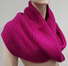 NEIMAN MARCUS CASHMERE COLLECTION Womens Pink Cashmere Ribbed Draped Snood Scarf