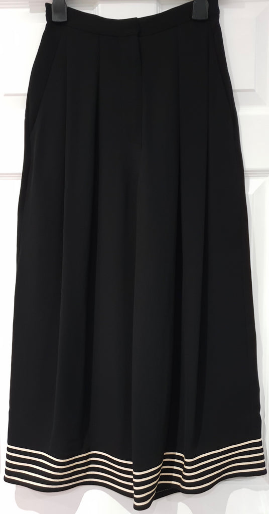 ROKSANDA Black Cotton Blend Wide Flare Leg Culottes Trousers Pants UK10 BNWT