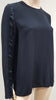 STELLA MCCARTNEY Navy Blue Satin Trim Long Sleeve Tunic Blouse Top IT42 UK12