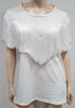 ACNE STUDIOS White Cotton JOSHI FRINGE Silk Blend Fringed T-Shirt Tee Top M