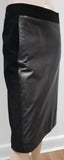 VALENTINO ROMA Women's Black Suede & Leather Panel Lined A-Line Skirt IT44 UK12