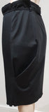 COSTUME NATIONAL Women's Black Cotton Blend Tie Waist Draped Skirt IT44 UK12