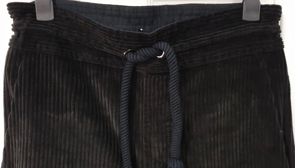 ISABEL MARANT Chocolate Brown Black Oversized Corduroy Trousers Pants 36 UK8