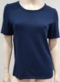 MAISON MARTIN MARGIELA Navy Blue Cotton Draped Rear Short Sleeve T-Shirt Tee M